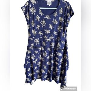 The Masai Clothing Company blue / cream floral dress.  Size XL